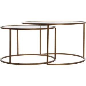 Light & Living - Salontafel FERATI Set van 2 - 73x73x44cm - Goud