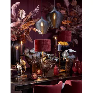 Lamp Keramiek Groen met Ikat Zijde Lampenkap - Lauren S Lampenatelier