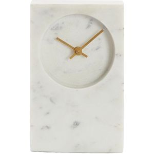 Light & Living - Klok - Wit - Marmer - 13x8x20 cm