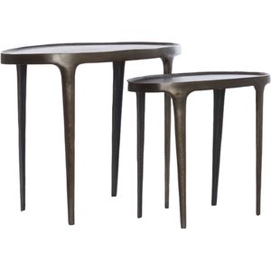 Light & Living Sidetable Arica - Set van 2 stuks - Donkerbruin