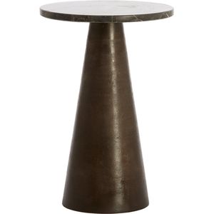 Light & Living Ronde Bijzettafel Ynez - Marmer - 36cm - Donkerbruin