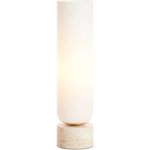 Light&living Tafellamp Ø12x47 cm RYLANO glas melk+zand+antiek brons