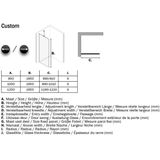 Sealskin Custom Walk in type A3 (divider), 1000 mm, 6 mm helder veiligheidsglas.