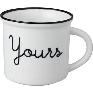 Dutch Rose Zwart/Wit Beker Yours - Wit