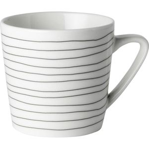 Dutch Rose Loft Zwart-Wit Koffiemok Zwarte Strepen 20 cl