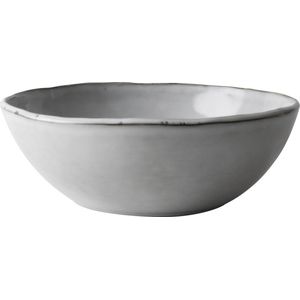 Dutch Rose Organic Schaal - Serveerschaal - 23cm - Stoneware Handgemaakt - Licht Grijs