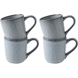 Dutch Rose Organic Mokken set van 4 - Koffiemok - Theemok - Blauw 39 cl.
