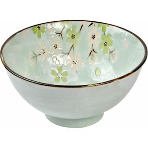 TOKYO DESIGN STUDIO - GREEN COSMOS BOWL 16X8CM 600ML Q56/GC PORSELEIN