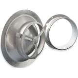 Ventiel Rooster Bws Ventilatie Aansluitmaat 100mm Afvoer en Toevoer Geborsteld Rvs