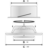 Ventiel Rooster Bws Ventilatie Aansluitmaat 100mm Afvoer en Toevoer Geborsteld Rvs