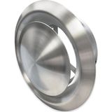 Ventiel Rooster Bws Ventilatie Aansluitmaat 100mm Afvoer en Toevoer Geborsteld Rvs