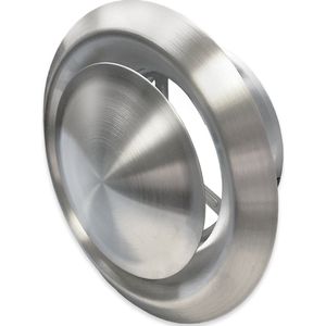 Ventiel Rooster Bws Ventilatie Aansluitmaat 100mm Afvoer en Toevoer Geborsteld Rvs