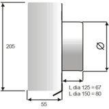 Overdruk Ventilatierooster Beta 12.5 cm Geborsteld RVS
