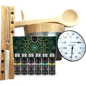 Beauty & Care - Sauna zandloper, emmer. hygrometer en geuren - 1 Set. new