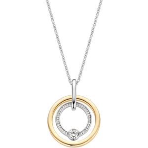 TI SENTO Dames Hanger - 925 zilver - Zirkonia met geel verguld - 6755ZY