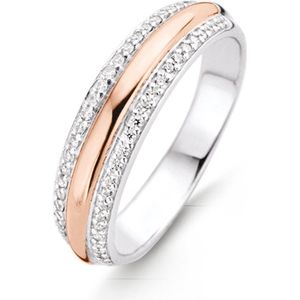 Ti Sento Milano - Damesring - Bicolor - Zilver en Rosé - Zirkonia
