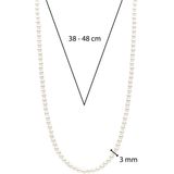 TI SENTO - Ketting - Zilver - Wit Parel - 3962PW