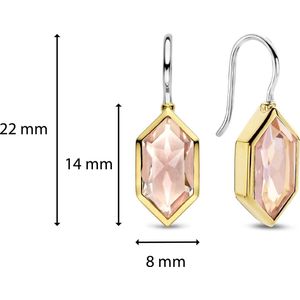 TI SENTO - Oorbellen - Nude Roze - 925 Sterling Zilver - Geelgoudkleurig