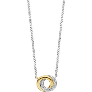 TI SENTO - Ketting - 925 Zilver - Zirkonia - Geel Verguld - 3915ZY