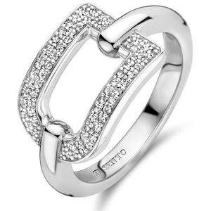 TI SENTO Dames Ring - 925 zilver - Zirconia wit - Maat 17.75 mm / maat 56 - 12320ZI
