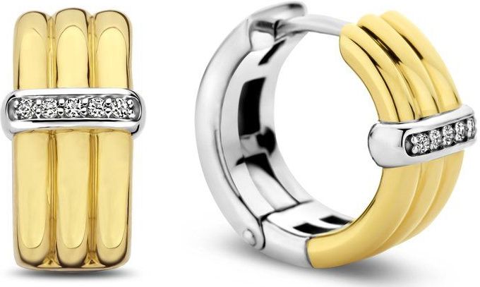 TI SENTO - Creolen - Goudkleurig - 925 Sterling Zilver - Cubic Zirconia