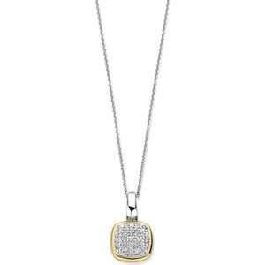 TI SENTO Dames Hanger - 925 zilver - Zirkonia met geel verguld - 6837ZY