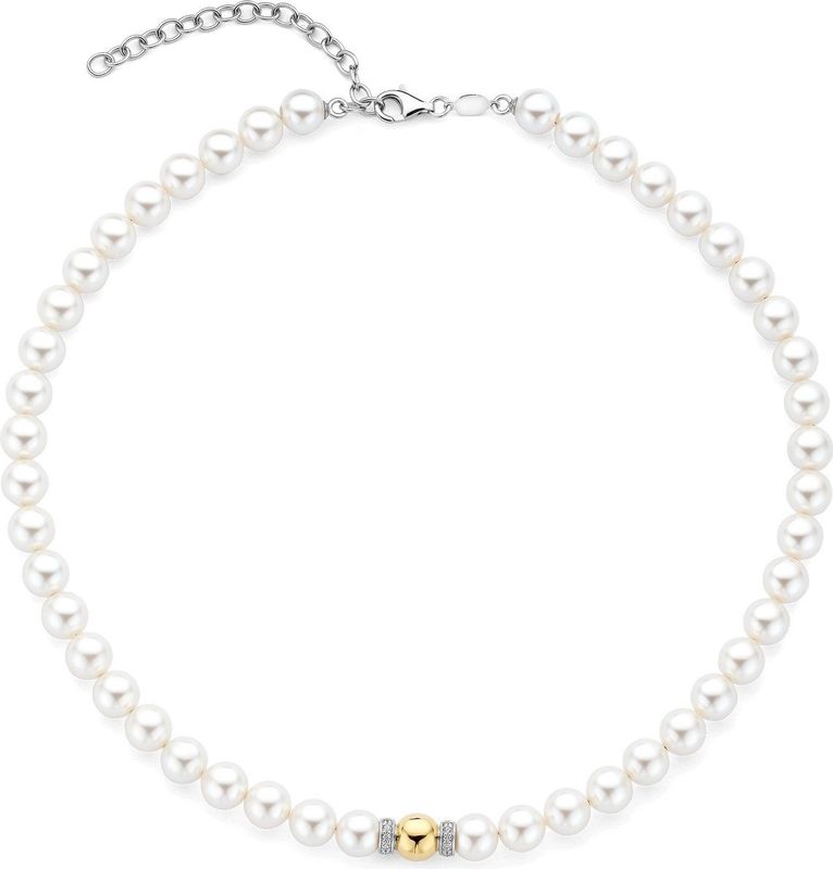TI SENTO - 34112YP - Ketting - 925 Zilver - Parel met Geel Verguld