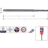 Rotec Hamerboor SDS plus Quattro-X  22,0x400/450