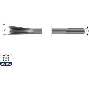 WERHE ® Boorverlenging 1000 mm SDS Max naar SDS Max schacht naar
