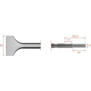 Spadebeitel 6-kant tbv Kango 900 80x300mm