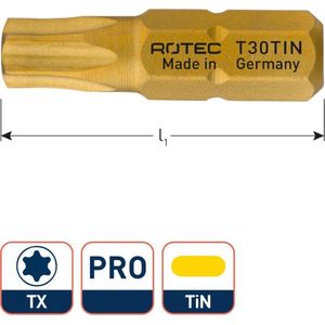 Rotec - PRO Insertbit T 30 - Schroefbit - TiN - 10 Stuks