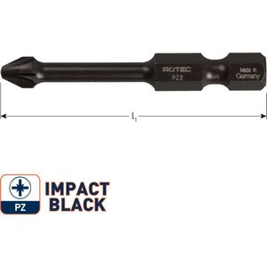 Rotec IMPACT insertbit PZ 1 L=50mm E 6,3 BASIC - 5 stuks - 8171101