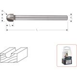 Houtrotfrees - Diameter 9.5mm - Lengte 75mm - Schacht 8mm