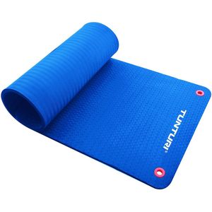Tunturi Pro Fitnessmat - Yogamat - Gymnastiekmat - Oefenmat - 180 cm x 60 cm x 1,5 cm - Blauw - Incl. gratis fitness app