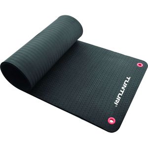 Tunturi Pro Fitnessmat Yogamat Gymnastiekmat Oefenmat 140x60xcm Zwart Incl. gratis fitness app