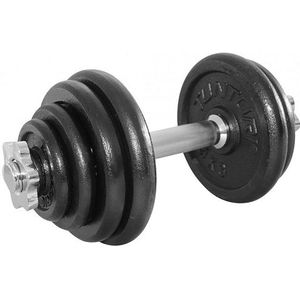 Tunturi Gewichten - Halterset - Dumbbell Set - 1 Halterstang - Totaal 15kg - Zwart