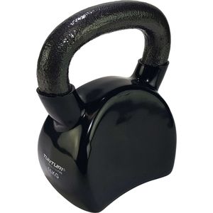 Tunturi Kettlebell - Gewicht 16kg - Zwart - Vinyl - Incl. gratis fitness app