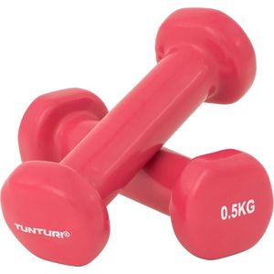Tunturi Dumbell set 2 x kg Vinyl Roze Incl. gratis fitness app