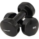 Tunturi Dumbbell set - 2 x 5,0 kg - Vinyl - Zwart - Incl. gratis fitness app