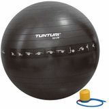 Tunturi Anti Burst Fitness bal met Pomp - Yoga bal 65 cm - Pilates bal - Zwangerschapsbal – 220 kg gebruikersgewicht - Incl Trainingsapp – Zwart