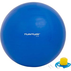 Tunturi Fitness bal - Yoga bal inclusief pomp - Pilates bal - Zwangerschaps bal - 90 cm - Kleur: blauw - Incl. gratis fitness app