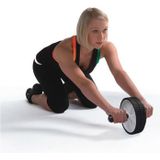 Tunturi Dubbele Trainingswiel - Buikspiertrainer - Buikspierapparaat - Buikspierwiel - Zwart - Incl. gratis fitness app