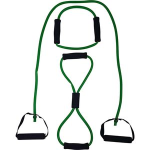 Tunturi Tubing met Handvatten - Tubbingset - Resistance tube - Medium Groen - Incl. gratis fitness app