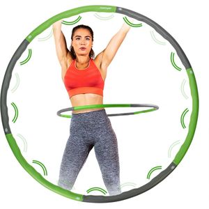 Tunturi Fitness Hoelahoep - Fitness hoepel - Fitness hulahoop - 1,2 kg - Groen/Grijs - Incl. gratis fitness app