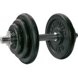 Tunturi Dumbell Gietijzer totaal 20kg - Halterset met schroefsluiting - Dumbbell set - 1 halterstang - 30mm - incl. gratis fitness app