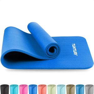 Tunturi NBR Yogamat Anti Slip - Fitnessmat Extra dik & zacht - Sportmat - 180x60x1.5cm - Incl Trainingsapp - Blauw
