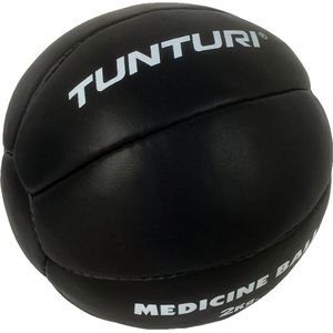 Tunturi Medicine Ball - Functional Training Ball - Medicijnbal - 2 kg - Zwart Leer - Incl. gratis fitness app