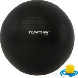 Tunturi Fitness bal - Yoga bal inclusief pomp - Pilates bal - Zwangerschaps bal - 90 cm - Kleur: zwart - Incl. gratis fitness app