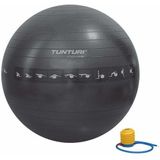 Tunturi Anti Burst Fitness bal met Pomp - Yoga bal 75 cm - Pilates bal - Zwangerschapsbal – 220 kg gebruikersgewicht - Incl Trainingsapp – Zwart