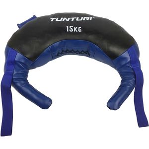 Tunturi Bulgarian bag gewicht 15kg - Fitness sandbag voor krachttraining - Powerbag Blauw - Incl. gratis fitness app